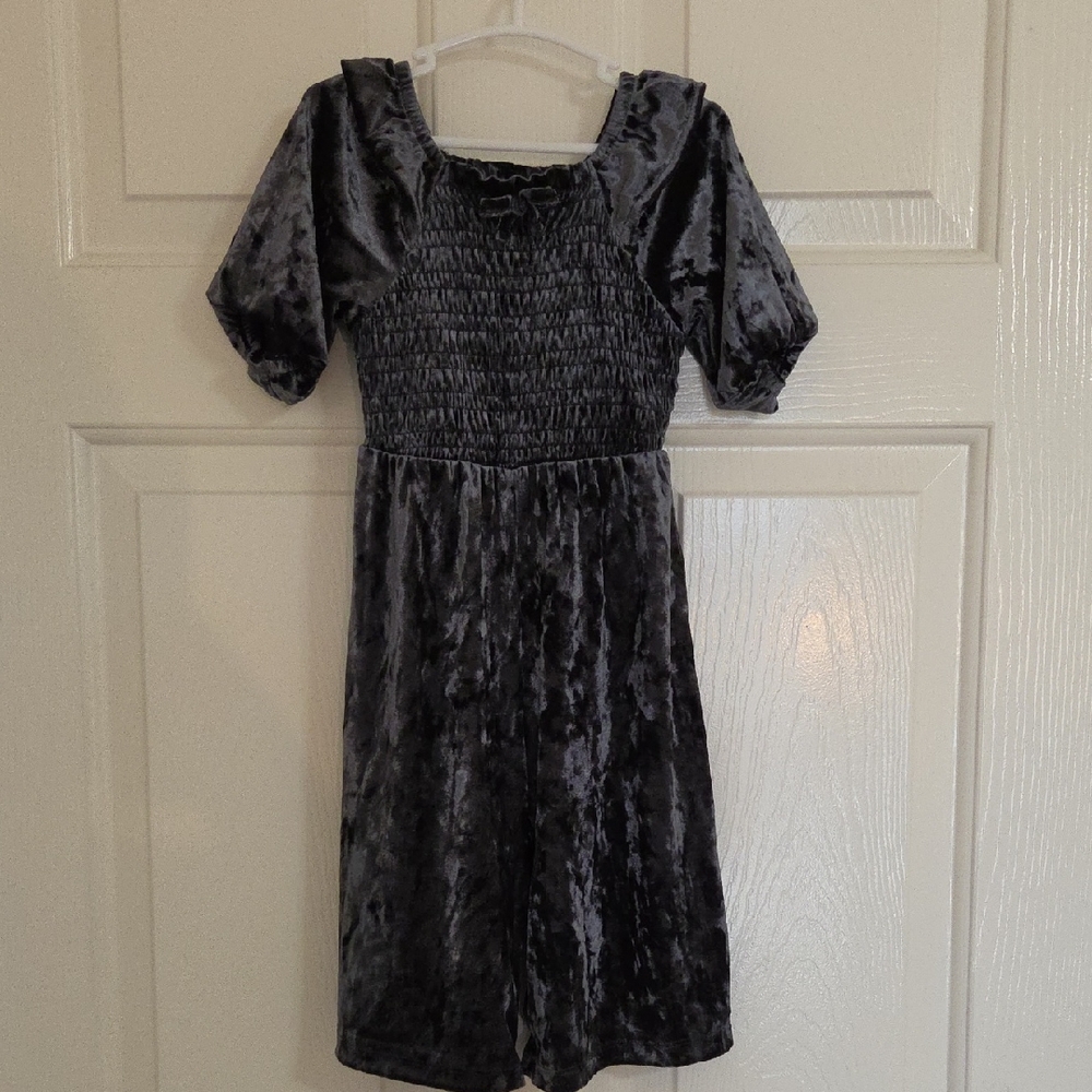 Old Navy Velvet Smocked Puff Sleeve Romper